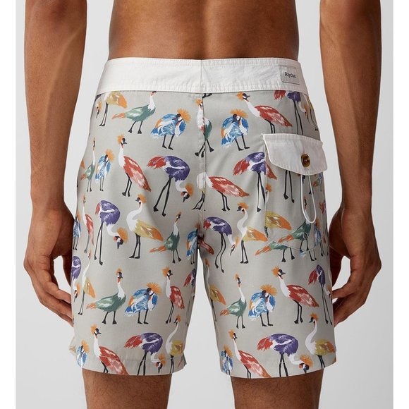 Rhythm Royal Crane Birds Trunk Board Shorts - Picture 2 of 5